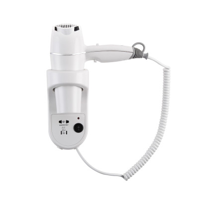 Asciugacapelli con supporto da parete 1800W bianco con finiture